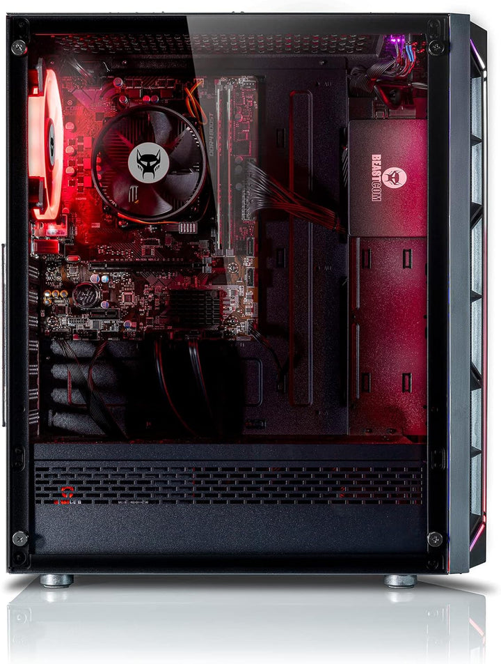 BEASTCOM Q3 Essential Gaming, Gaming-PC, AMD Quad Core 4X 3.80GHz, 8GB RAM, 256GB SSD, 4K Grafik Rad