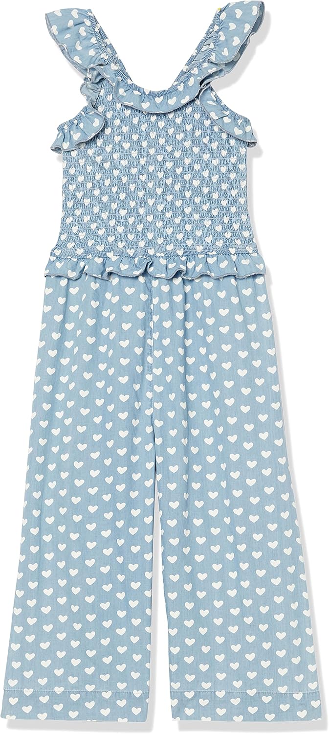 Hatley Mädchen Gesmokter Strampler Overalls 5 Jahre Chambray-herzen, 5 Jahre Chambray-herzen