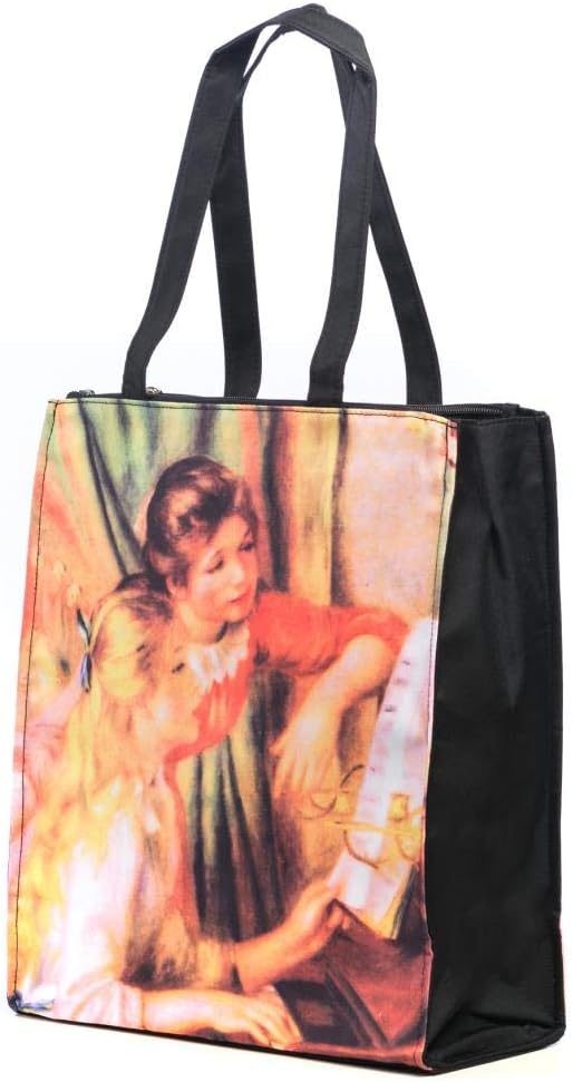 LUCKYWEATHER Shopper Einkaufstasche Twin Double Bag Damen Motiv Renoir YOUNG GIRLS AT THE PIANO I Sh
