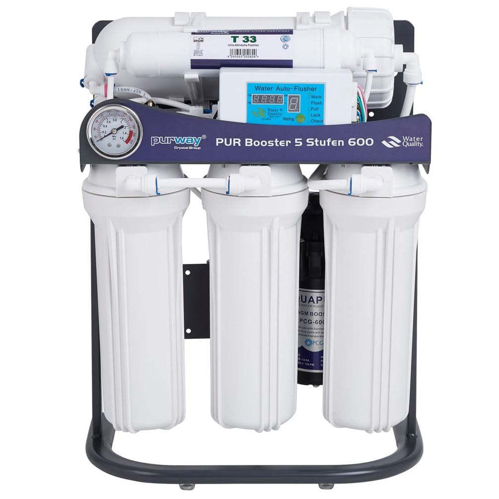 PUR Booster 5 Stufen 600 GPD Direct flow Umkehrosmoseanlage + ERSATZFILTERSET