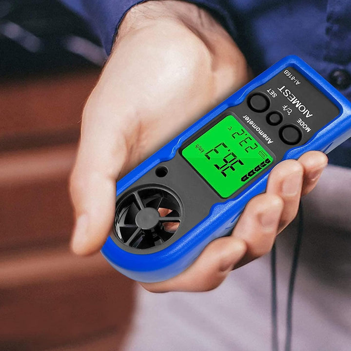 AIOMEST 816B 2er-Pack Digitaler Anemometer, Mini-Hand-Windgeschwindigkeitsmesser zur Messung der Luf