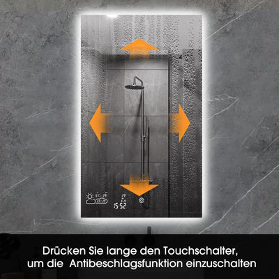 byecold Badspiegel mit LED Beleuchtung 100x60CM, Badezimmerspiegel Antibeschlag, Bad Spiegel Wandspi