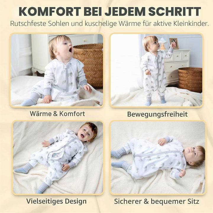 Mama Cheetah Baby Schlafsack, Bio-Baumwolle, Tragbare Babydecke, Schlafsack mit 2-Wege-Reissverschlu
