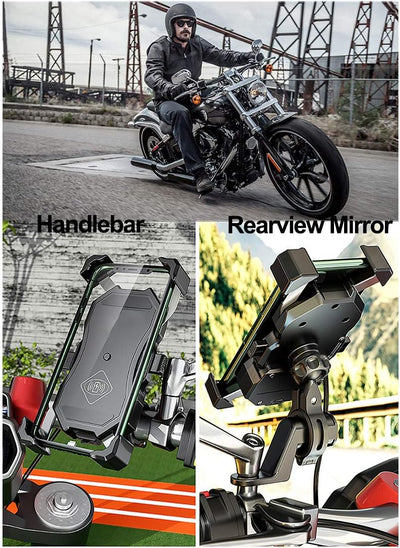 iMESTOU Motorrad Wireless Telefonhalterung 15W Qi & USB Quick Charger 3.0 Lenker/Rückspiegel Mobile