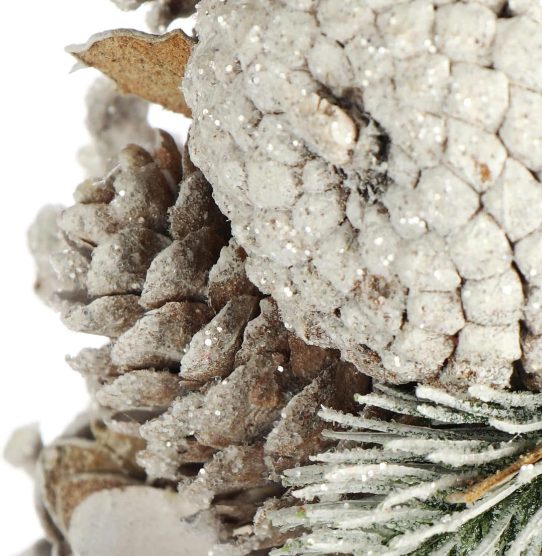 com-four® Deko-Weihnachtsbaum, Schmuckbaum mit Zapfen und Stoffrosen, tolle Tischdeko, optimal für d