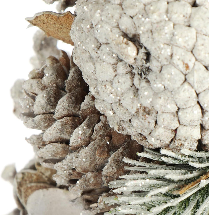 com-four® Deko-Weihnachtsbaum, Schmuckbaum mit Zapfen und Stoffrosen, tolle Tischdeko, optimal für d