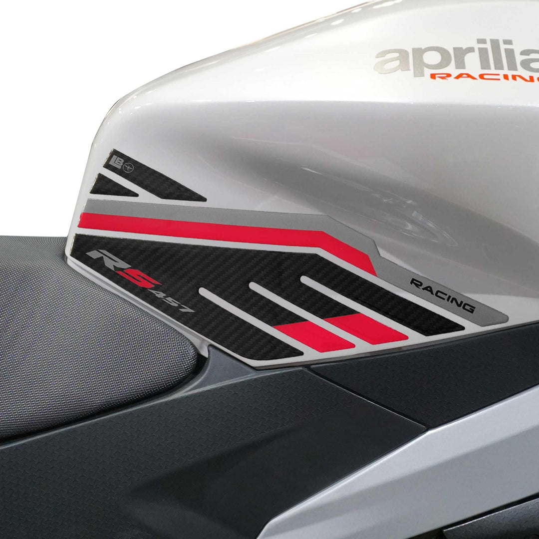 LABELBIKE 3D Motorrad Tankaufkleber kompatibel mit Aprilia | RS 457 2024, Seitlicher Harzschutz, Kra