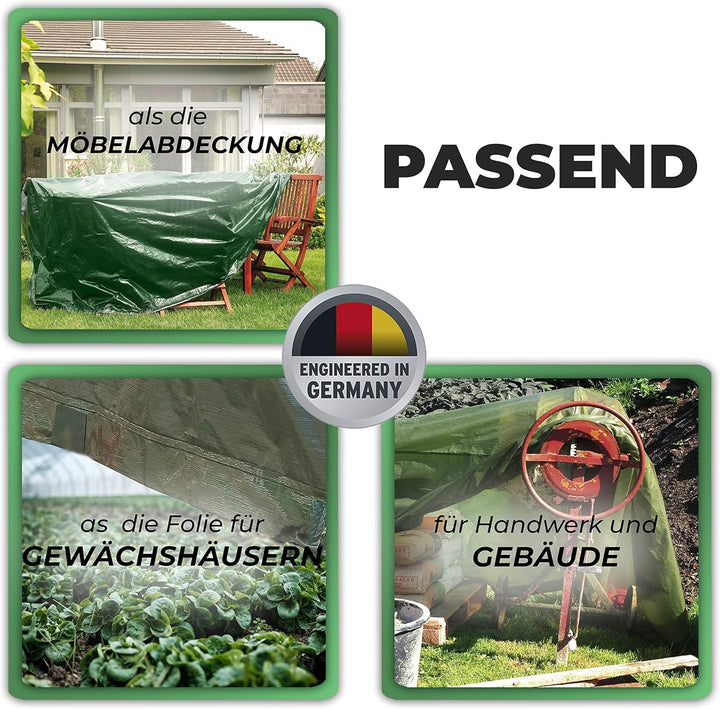 Rainexo Abedckung für Gartenmöbel - Tisch oval hochreissfest, 2.40 x 1.80 x 0.90 m, Grün