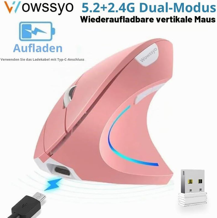 2.4G Wireless Vertikale Ergonomische, Wiederaufladbar, Optische Maus Vertical Ergonomic Optical Mous