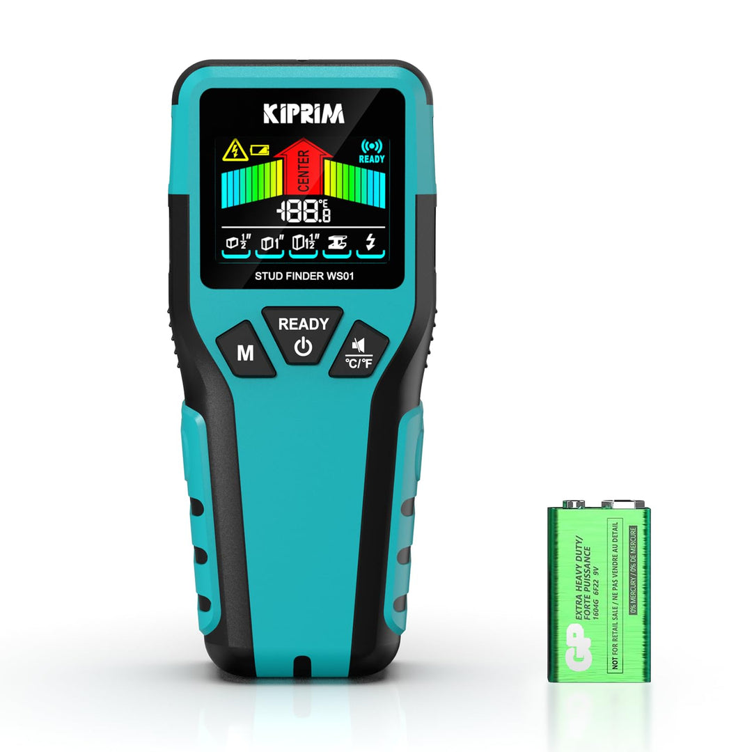 Kiprim Leitungssucher Ortungsgerä mit LCD-Display, 5-in-1 Elektronischer Bolzensucher für Holz, Meta