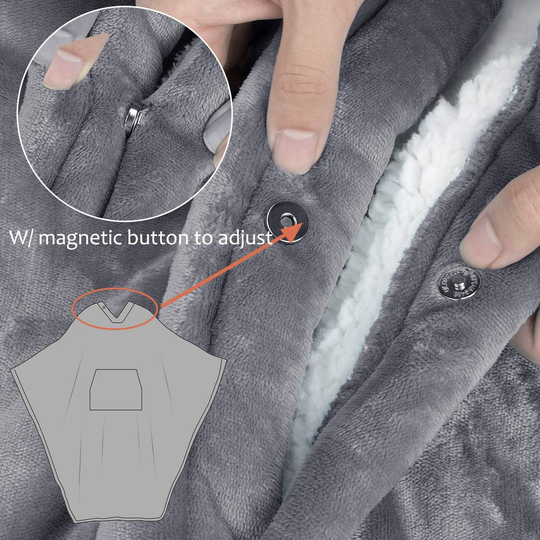 Catalonia Classy tragbarer Decken-Poncho für Erwachsene, Frauen, Männer, Wickeldecke, Umhang mit Tas