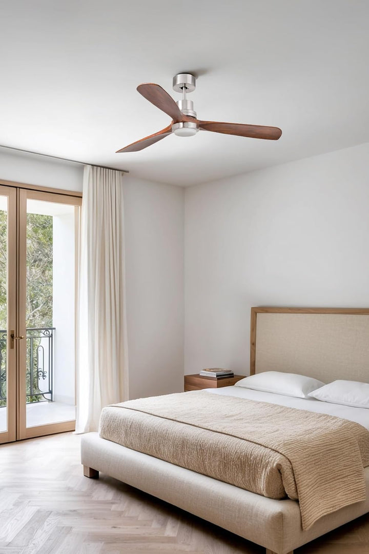 Faro Barcelona LANTAU LED Deckenventilator Nickel matt mit DC Motor 33518DC