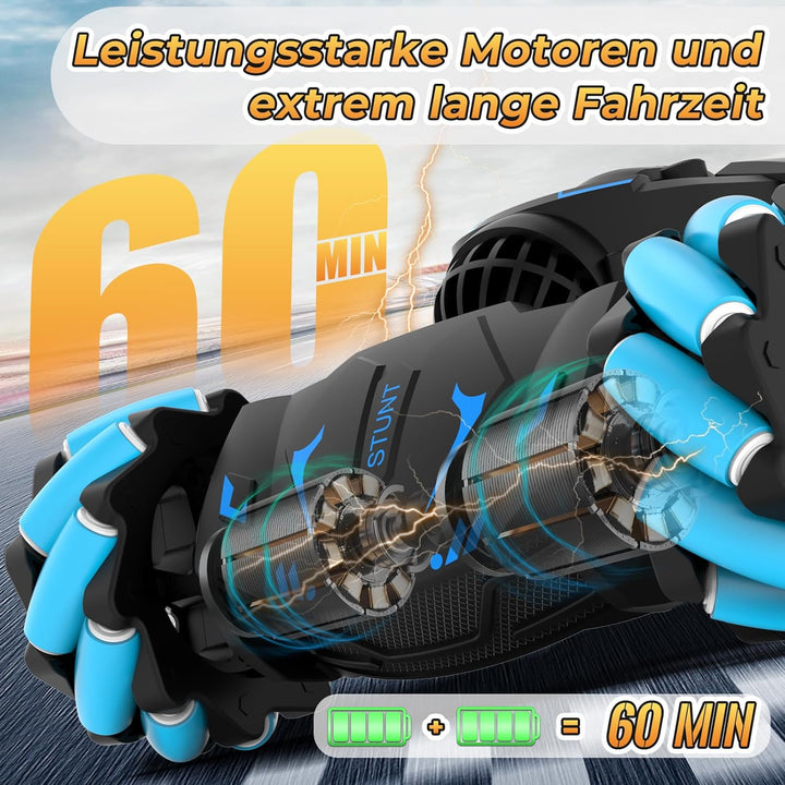 Pristar Ferngesteuertes Auto, RC Car Auto mit Licht und Sprühen, Drift Car Spielzeug 4WD 2,4 GHz 360