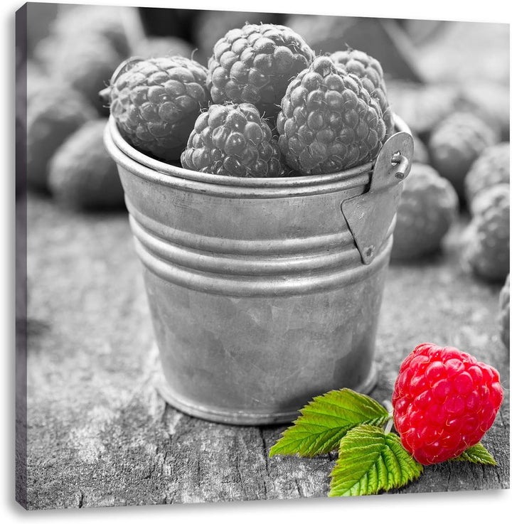 Pixxprint Früchte Eimer Obst Fruit Food als Leinwandbild/Grösse: 70x70 cm/Wandbild/Kunstdruck/fertig