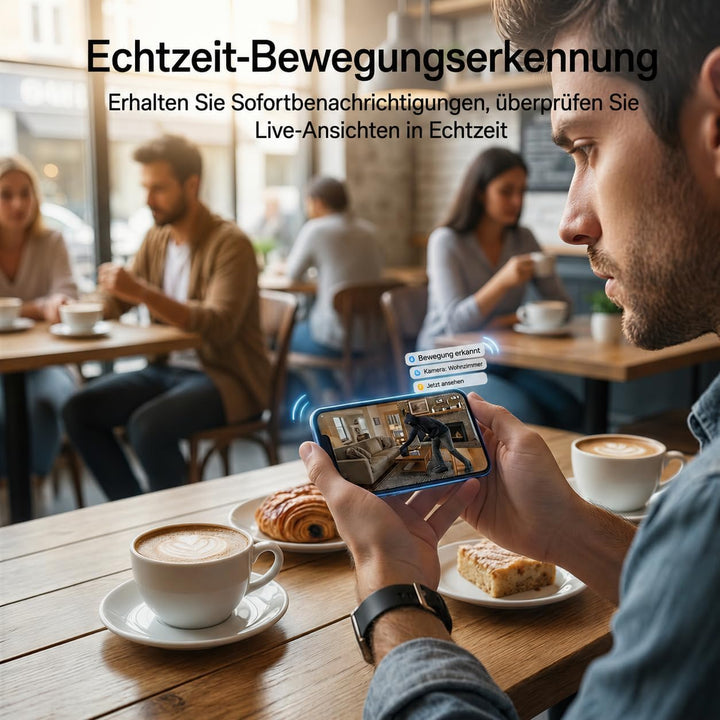 WiFi Steckdosenkamera, 2.4/5 GHz Überwachungskamera Innen mit Bewegungserkennung und Überspannungssc