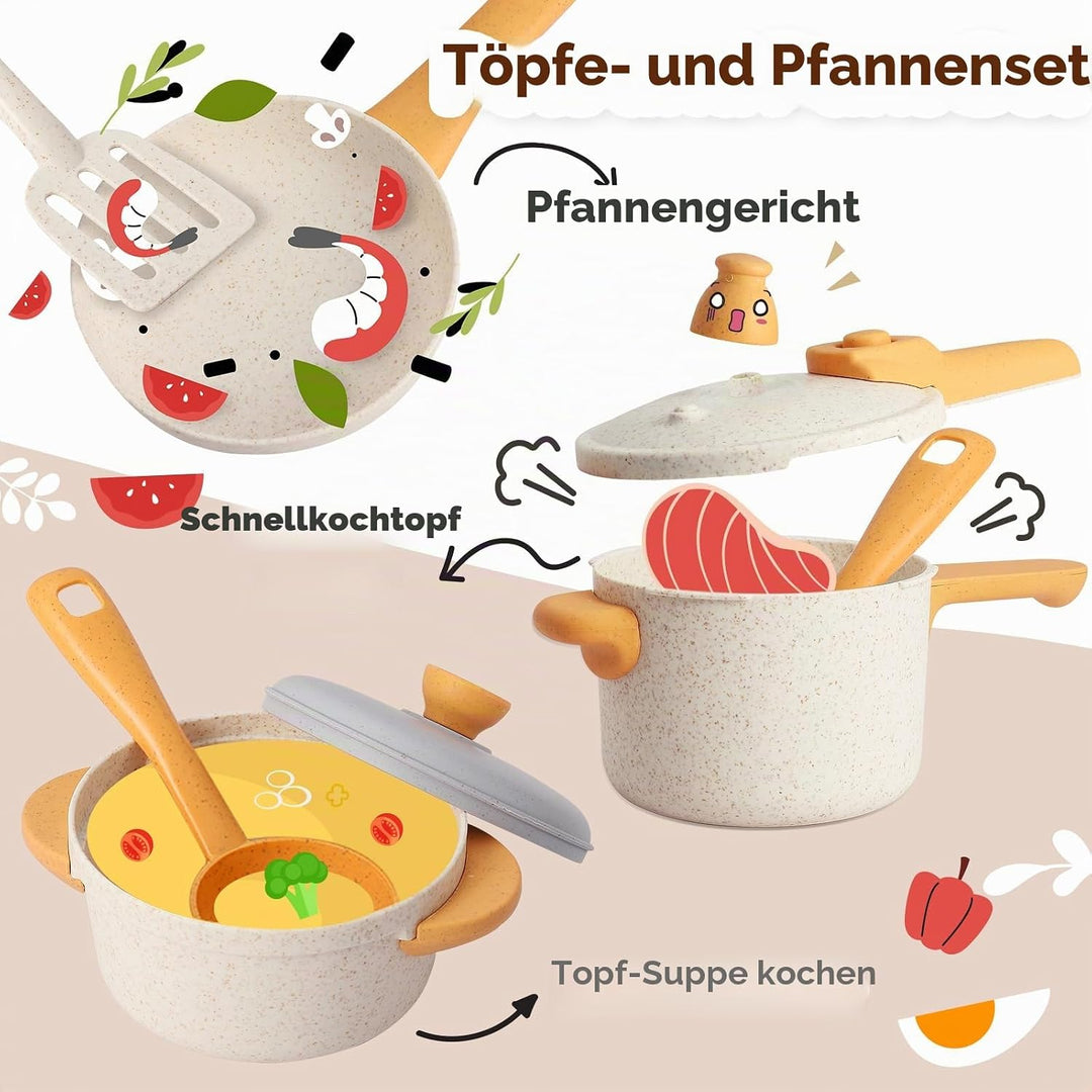 Kinderküche Zubehör, Matschküche Kinder Outdoor, Spielküche Zubehör, Topfset Kochgeschirr, Küchen Sp