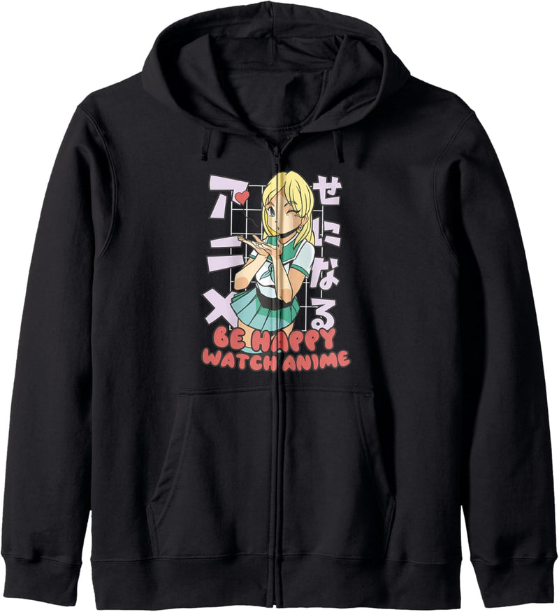 Be Happy Watch Anime Süsses Anime Mädchen Japanisches Kapuzenjacke