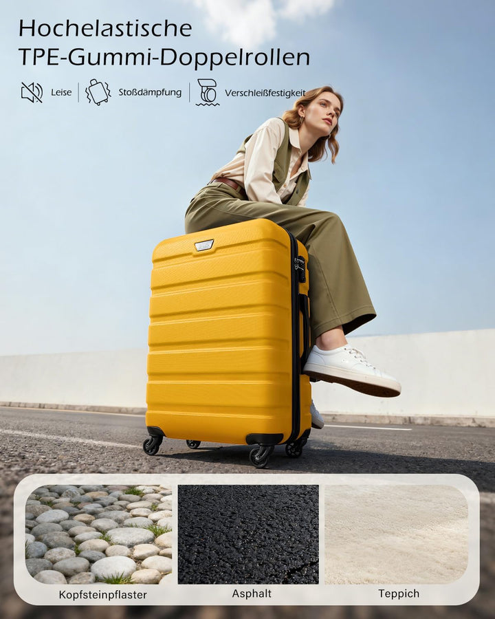 COOLIFE Hartschalen-Koffer Trolley Rollkoffer Reisekoffer ardschale Boardcase Handgepäck mit TSA-Sch