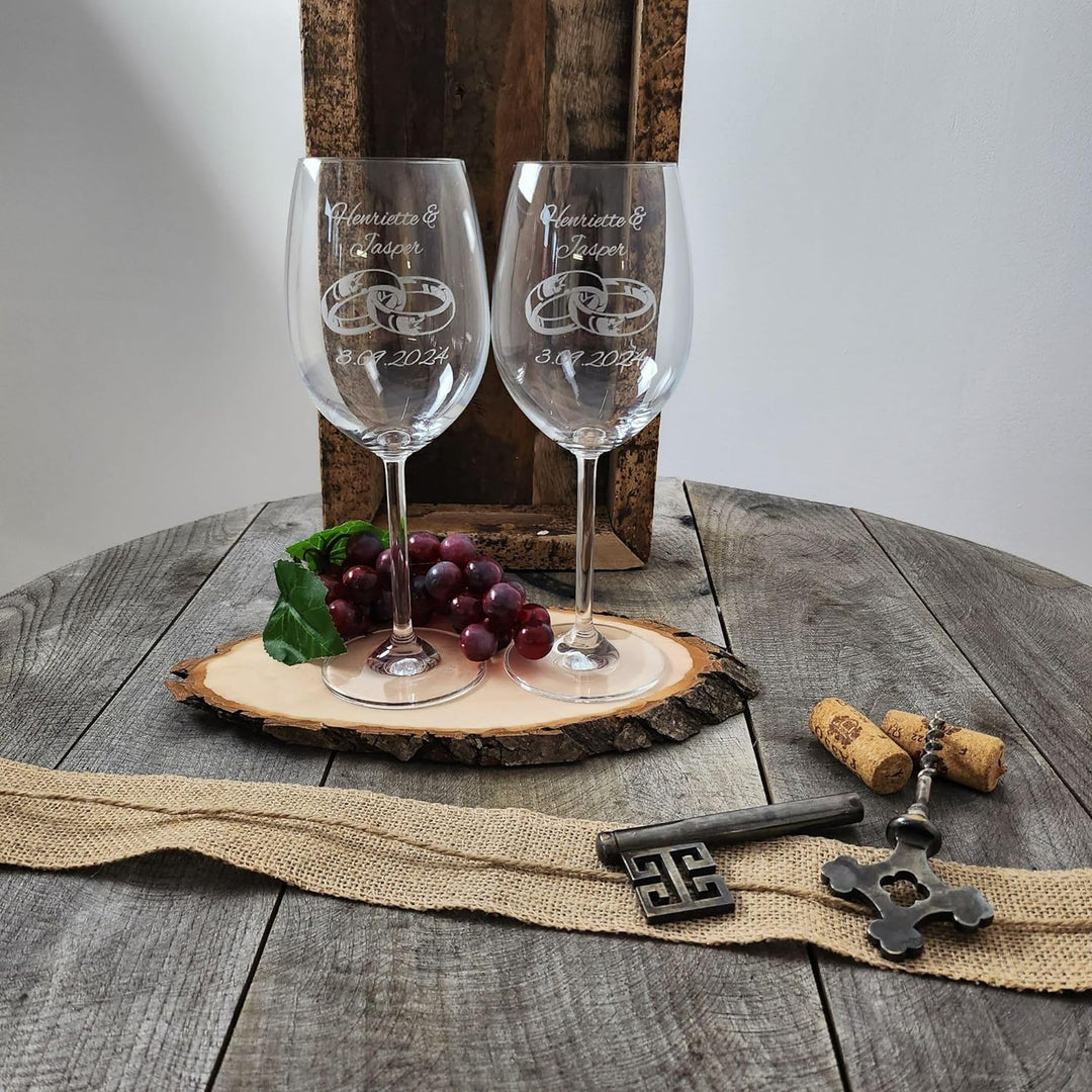 Geschenk zum Valentinstag – Wein Geschenksets – Weinglas mit Gravur 460ml – Hochzeitsgeschenke – Ges