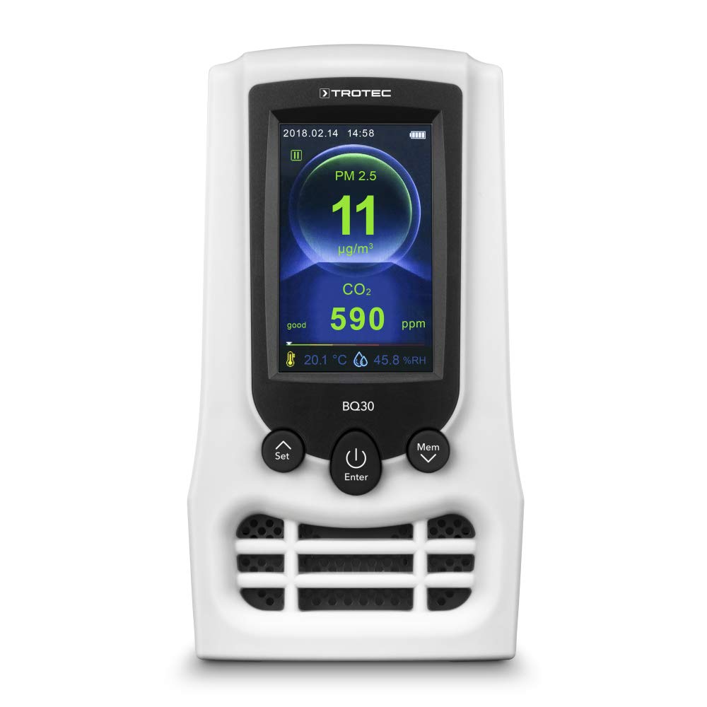 TROTEC CO2-Luftqualitätsmonitor und Partikelmessgerät BQ30 CO2 Ampel, Luftqualitätsmessungen, Kontro