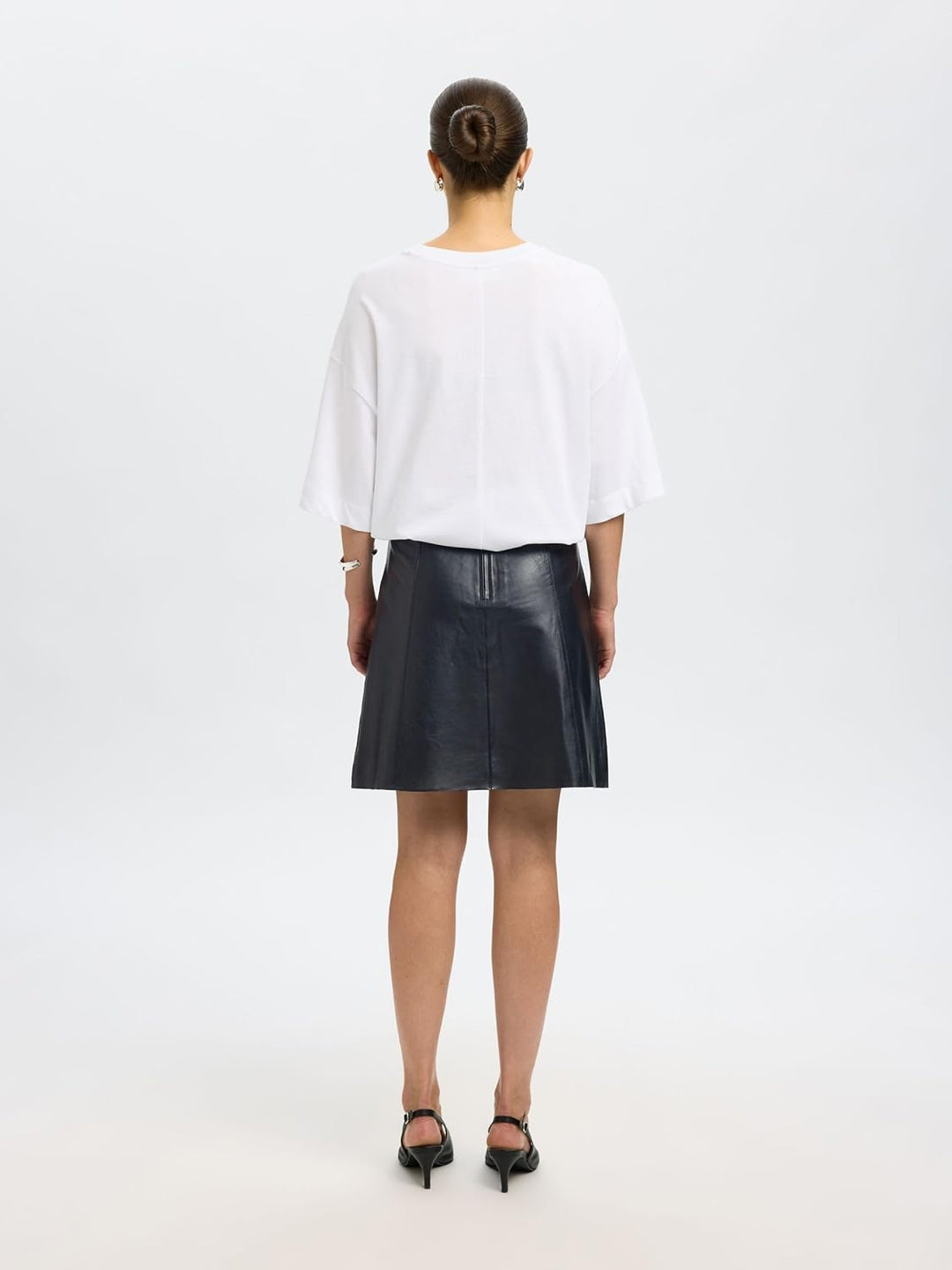 Selected Femme Female Lederrock Mini 34 Schwarz, 34 Schwarz