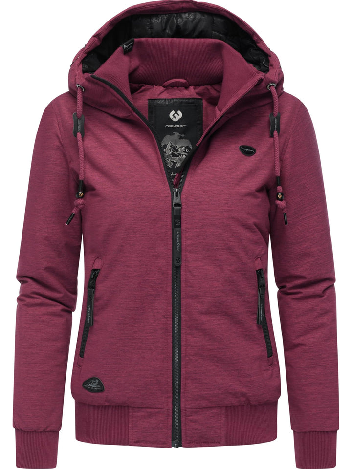 Ragwear Damen warme wasserdichte Winterjacke Outdoorjacke mit Kapuze Nuggie Melange XS-6XL XS Wine25