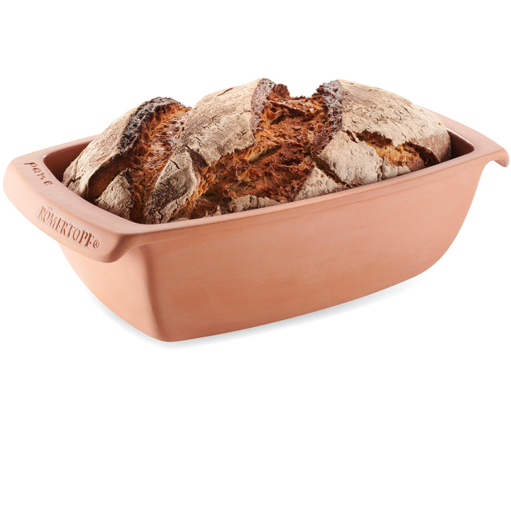 Romertopf Brotbackform aus Keramik Kastenform für 1,5Kg Backgut 34,5cm Brottopf zum Backen von Brot