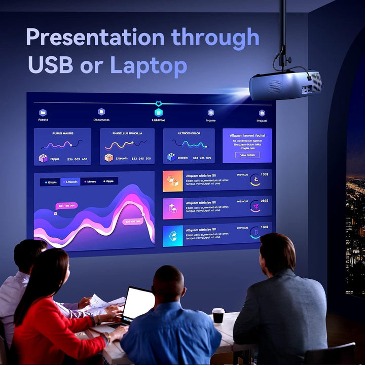 SUREWHEEL K10 Beamer 4K 12000 Lumen Trapezkorrektur Zoom Staubdicht Miracast kein dunkler Bereich Bl