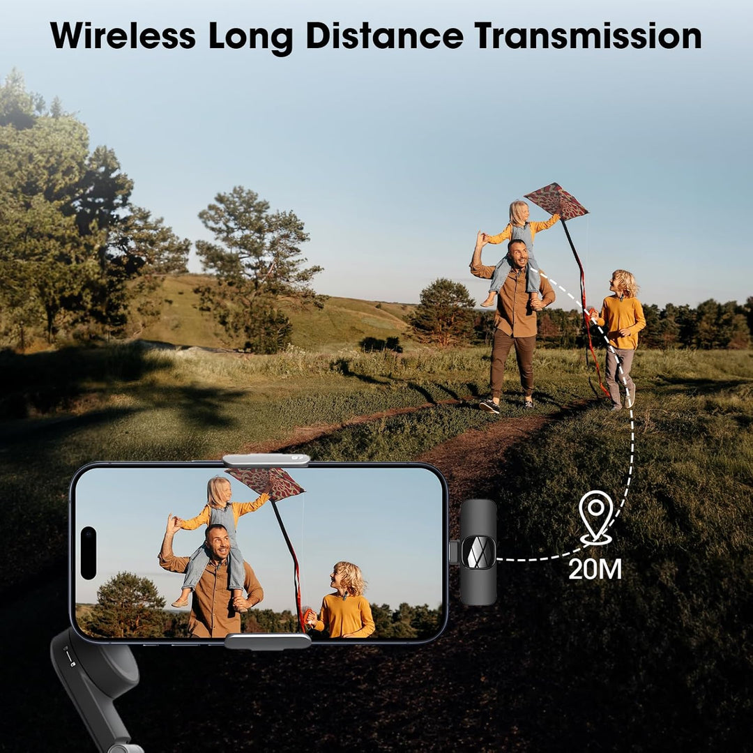 HMKCH Kabelloses Lavalier Mikrofon für Handy/iPhone/Computer, Wireless USB C Ansteckmikrofon für Vid