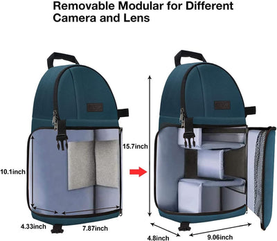 MOSISO Kamera Umhängetasche,DSLR/SLR/Spiegellos Kameratasche Stossfeste Fotografie Kamerarucksack mi