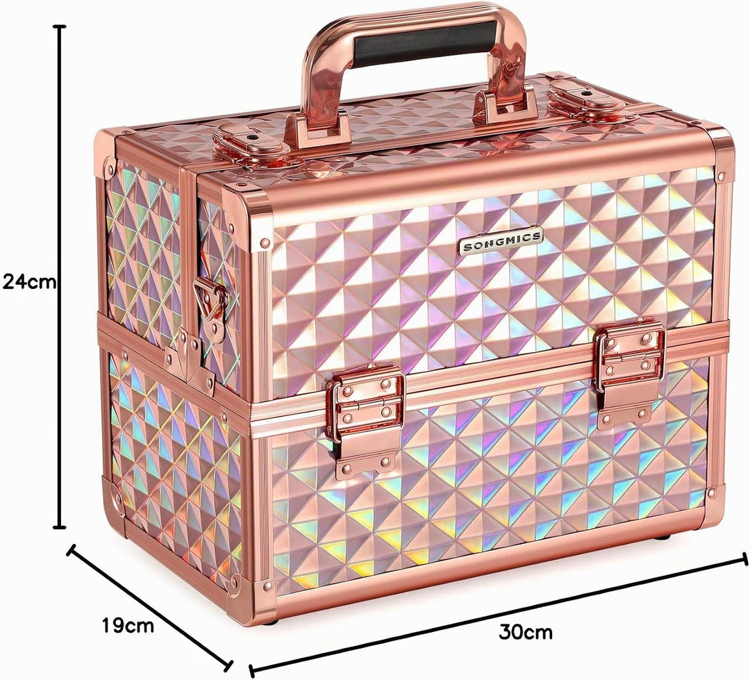 SONGMICS Kosmetikkoffer Schminkkoffer, Make-up Aufbewahrung, Organizer für die Reise, für Friseure u