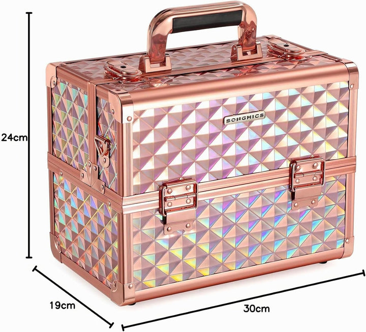 SONGMICS Kosmetikkoffer Schminkkoffer, Make-up Aufbewahrung, Organizer für die Reise, für Friseure u