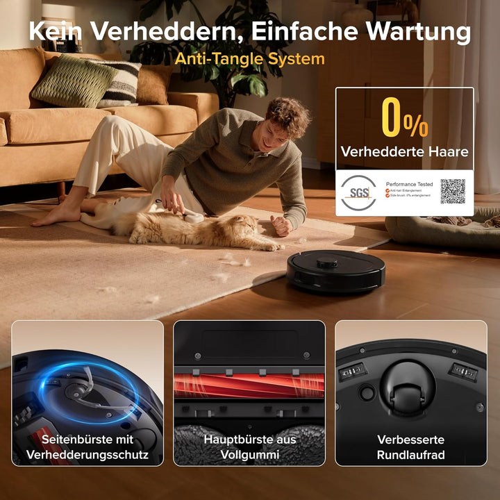 roborock Qrevo S Pro Saugroboter mit Wischfunktion, verbessert von QV 35A, 18.500 Pa, 75 °C Heisswas