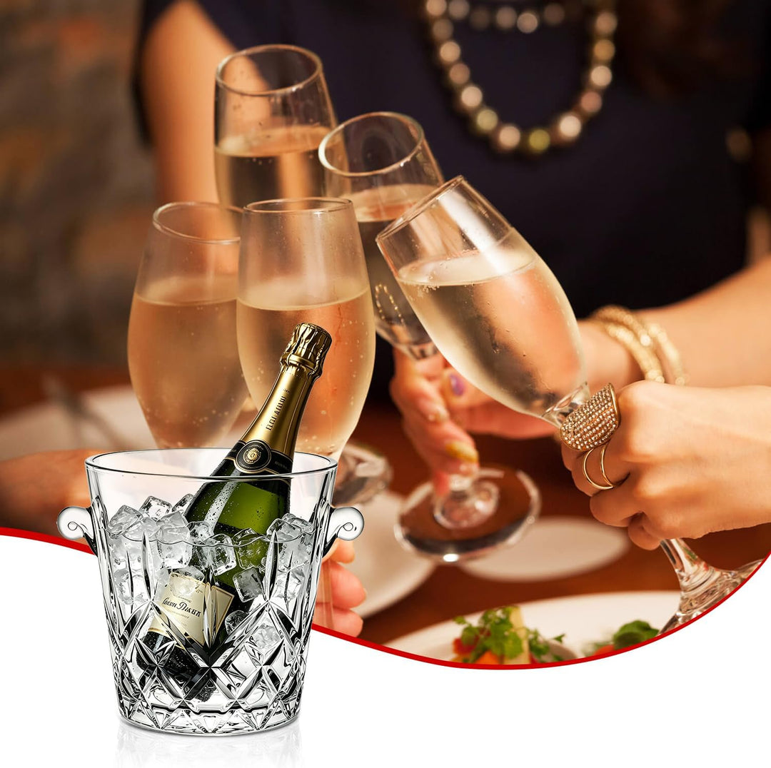 Eiskübel für Partys, klares Glas, 2 Liter, für Getränke und Partys, Lebensmittelqualität, perfekt fü