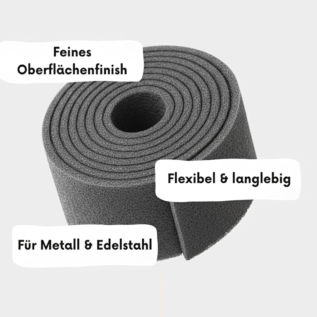 Schleifvliesrolle 5 m x 100 mm – verschiedene Körnungen, K180, K240, K400, K1000 Schleifvlies zum Gl