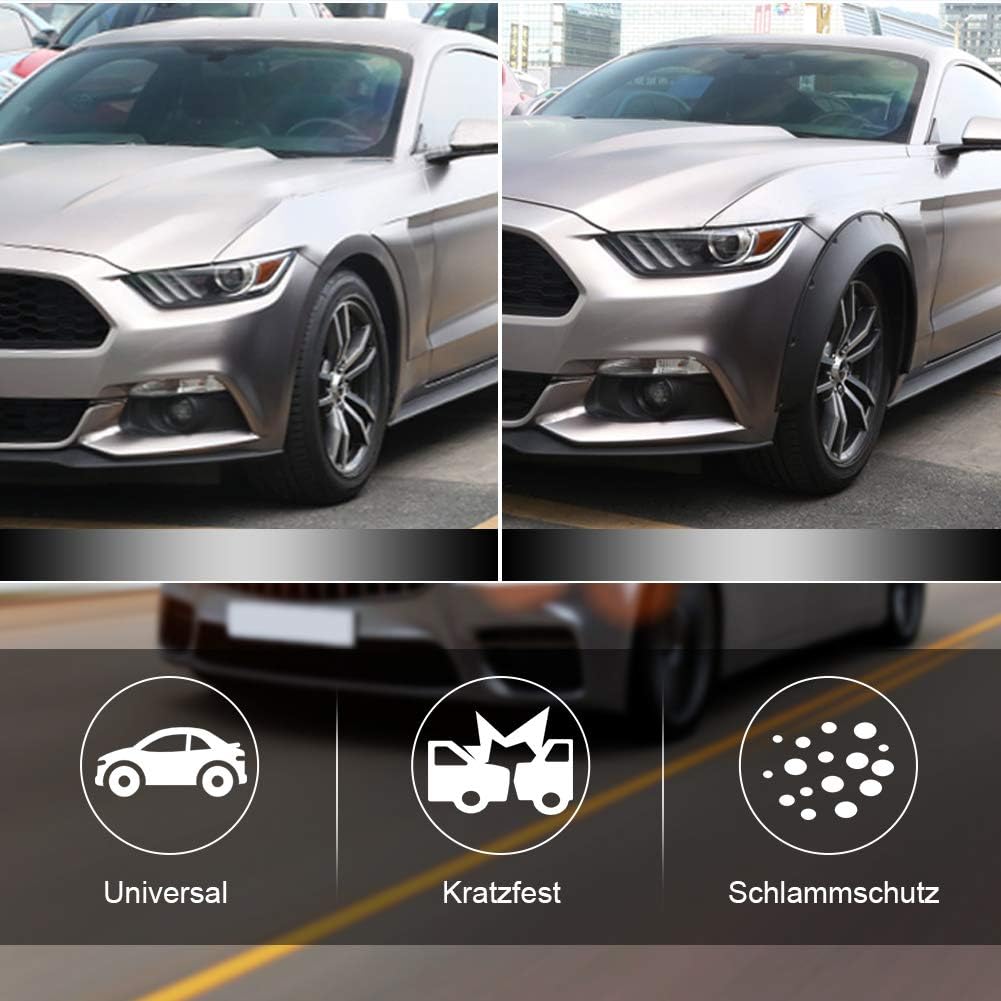 4PCS Kotflügelverbreiterung Universal Auto Rad Kotflügel Set, Radkappen Augenbraue Auto Reifen Kotfl