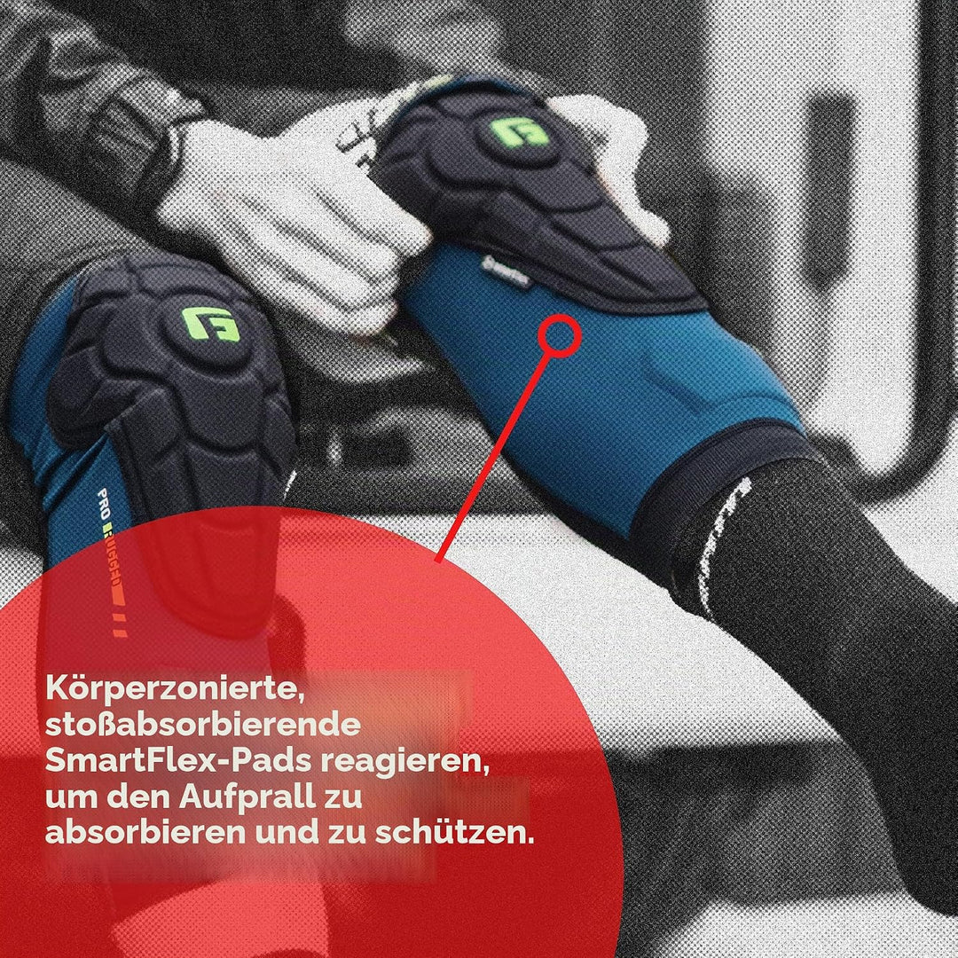 G-Form Pro Rugged 2 Knieschoner für Radfahren, BMX, MTB, Downhill, Skateboard, Grösse S, Storm Blue