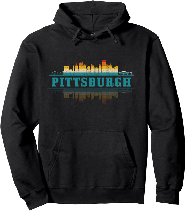 Pittsburgh Skyline Pennsylvania Vintage Pride Pullover Hoodie