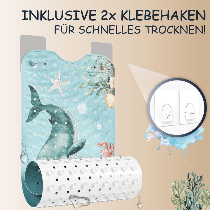 Badewannenmatte Kinder rutschfest [100x40cm] - Antirutschmatte Badewanne BPA frei - Badematte Kinder