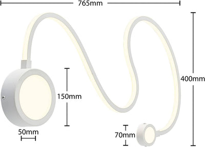 Lindby LED Wandleuchte, Wandlampe Innen 'Rion' dimmbar (Modern) in Weiss aus Metall u.a. für Wohnzim