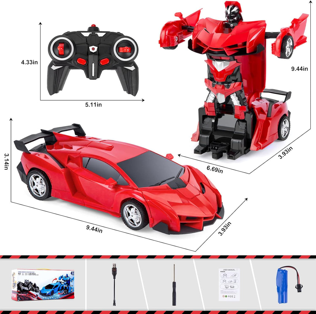 Thedttoy Ferngesteuertes Auto für Mädchen, Transformator Auto Roboter Spielzeug für Kinder ab 4 6 8