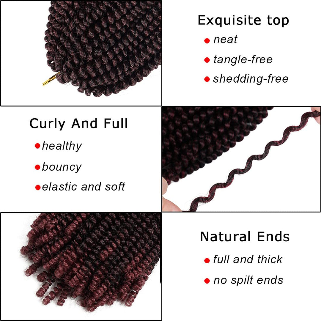 Beyond Beauty 3 Pack Spring Twist Ombre Farben Häkelzöpfe Synthetisches Geflecht Haarverlängerungen