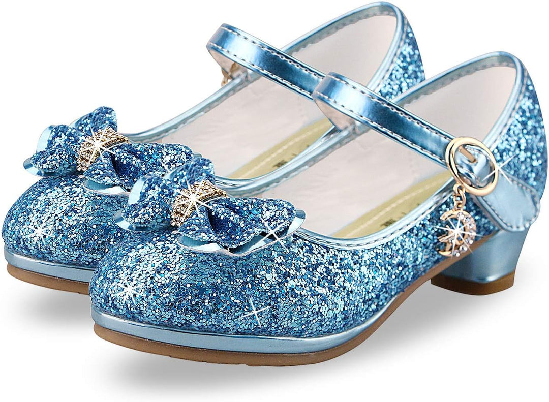 ANBIWANGLUO Prinzessin Schuhe Mädchen High Heels Sandalen Mädchen Pailletten Party Pumps Kinder 27 E