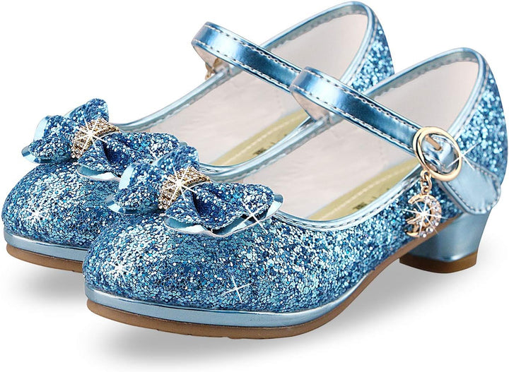 ANBIWANGLUO Prinzessin Schuhe Mädchen High Heels Sandalen Mädchen Pailletten Party Pumps Kinder 27 E