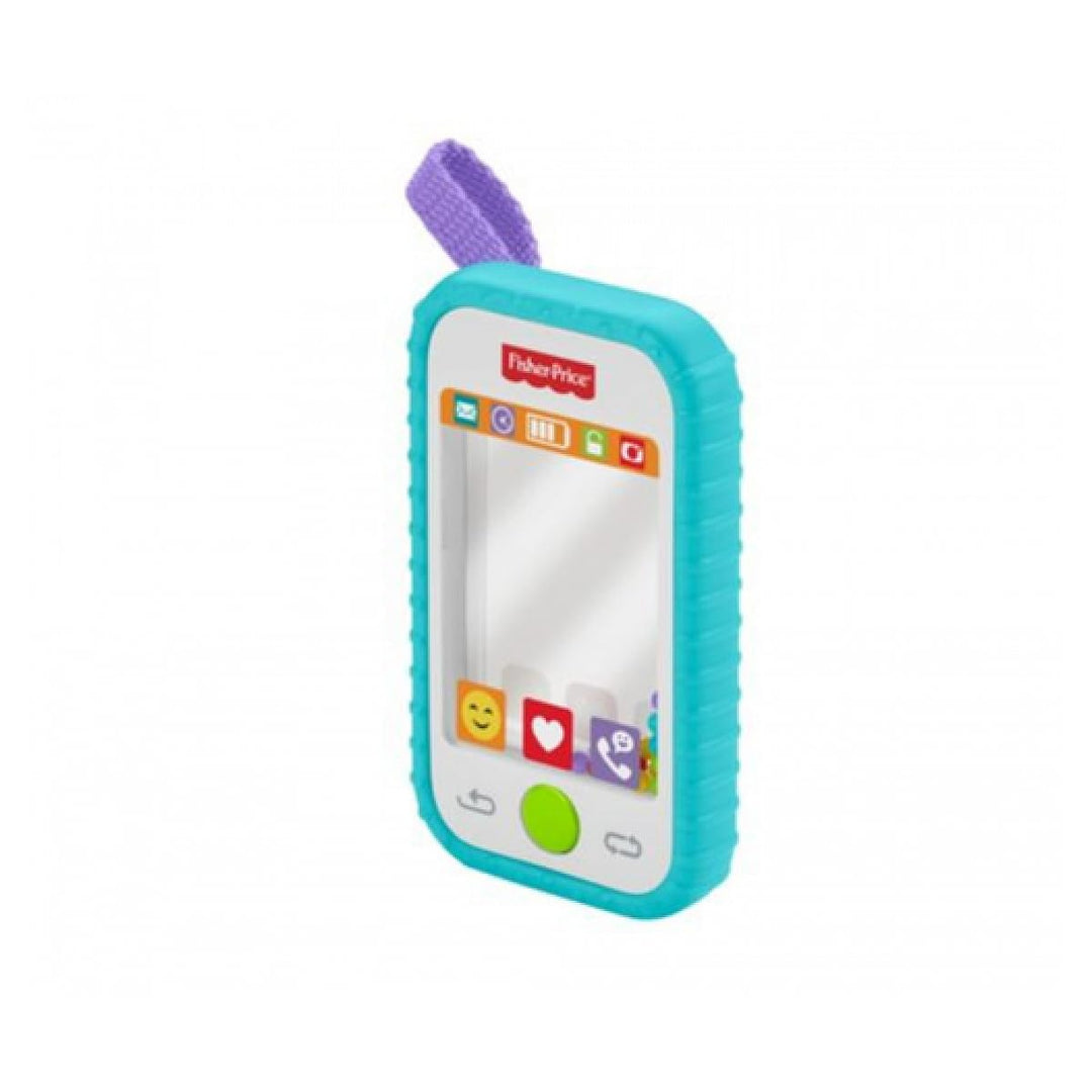 Fisher-Price GML96 - Spielzeug Smartphone, Babyrassel, Spiegel, Beisshilfe, für das Spielen in Bauch