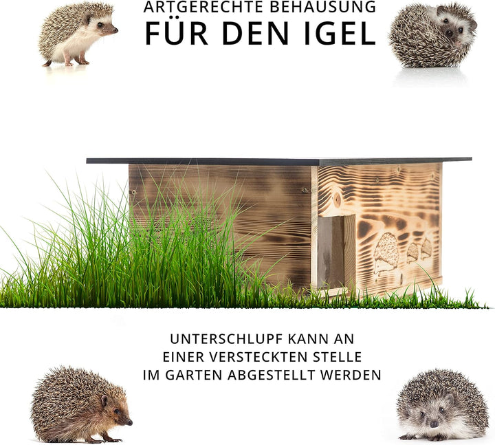 XXXL Igelhaus (IG2) Igelhotel Igelhütte Igelfutterhaus - Igelhaus mit Labyrintheingang und Rattenkla