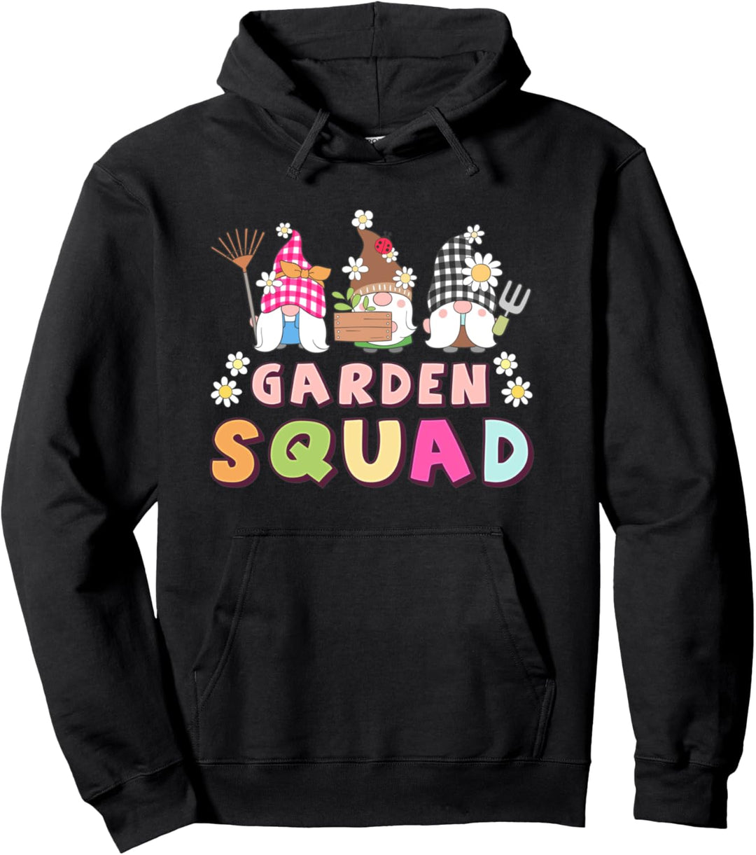 Gartenzwerge, Wichtel kleine Gartengestalter, Bunte Schrift Pullover Hoodie