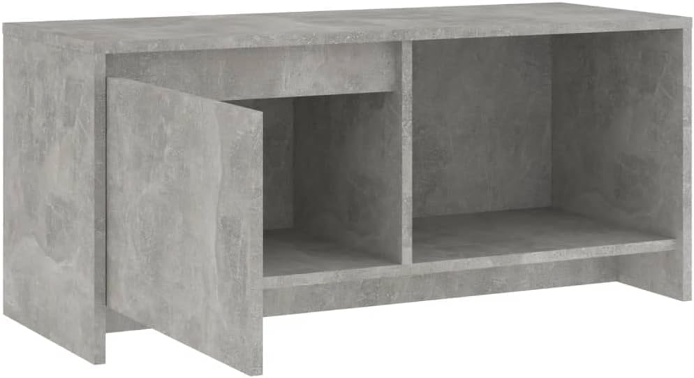 homiuse TV Board Betongrau 90x35x40 cm Holzwerkstoff Fernsehschrank Fernsehtisch TV Lowboard TV Komm