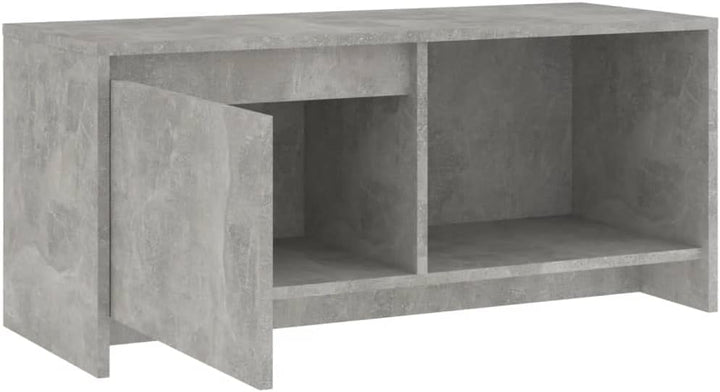 homiuse TV Board Betongrau 90x35x40 cm Holzwerkstoff Fernsehschrank Fernsehtisch TV Lowboard TV Komm