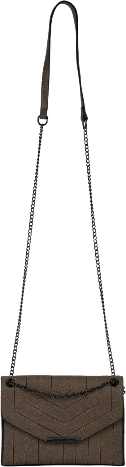 styleBREAKER Damen Umhängetasche mit Ziernähten und Kette, Schultertasche, Handtasche, Tasche 020123